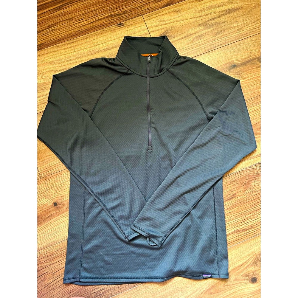 Patagonia Men Capilene Midweight Zip-Neck M Medium Charcoal Grey Base Layer Top